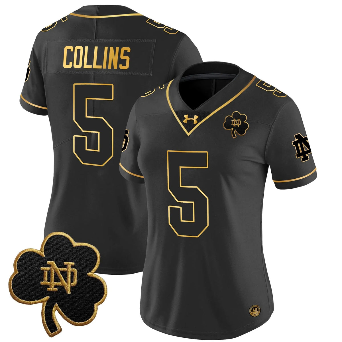 Personalized Women's NDFI 2026 Gold Vapor Limited Jersey - Stitched - Black Gold / Beaux Collins Stitched