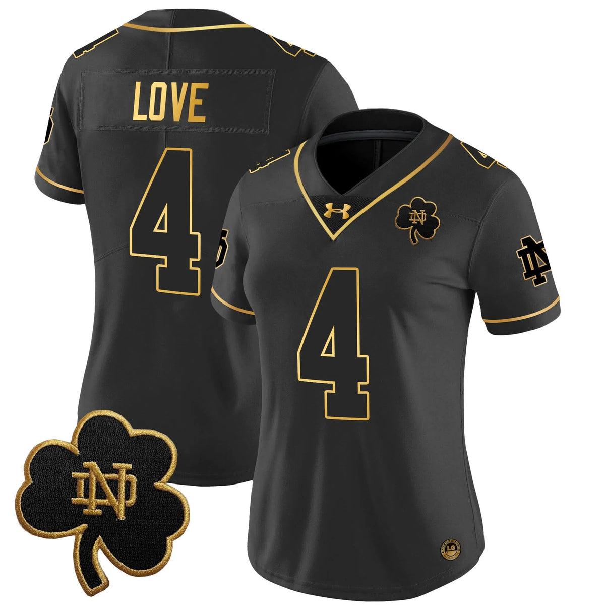 Personalized Women's NDFI 2026 Gold Vapor Limited Jersey - Stitched - Black Gold / Jeremiyah Love Stitched