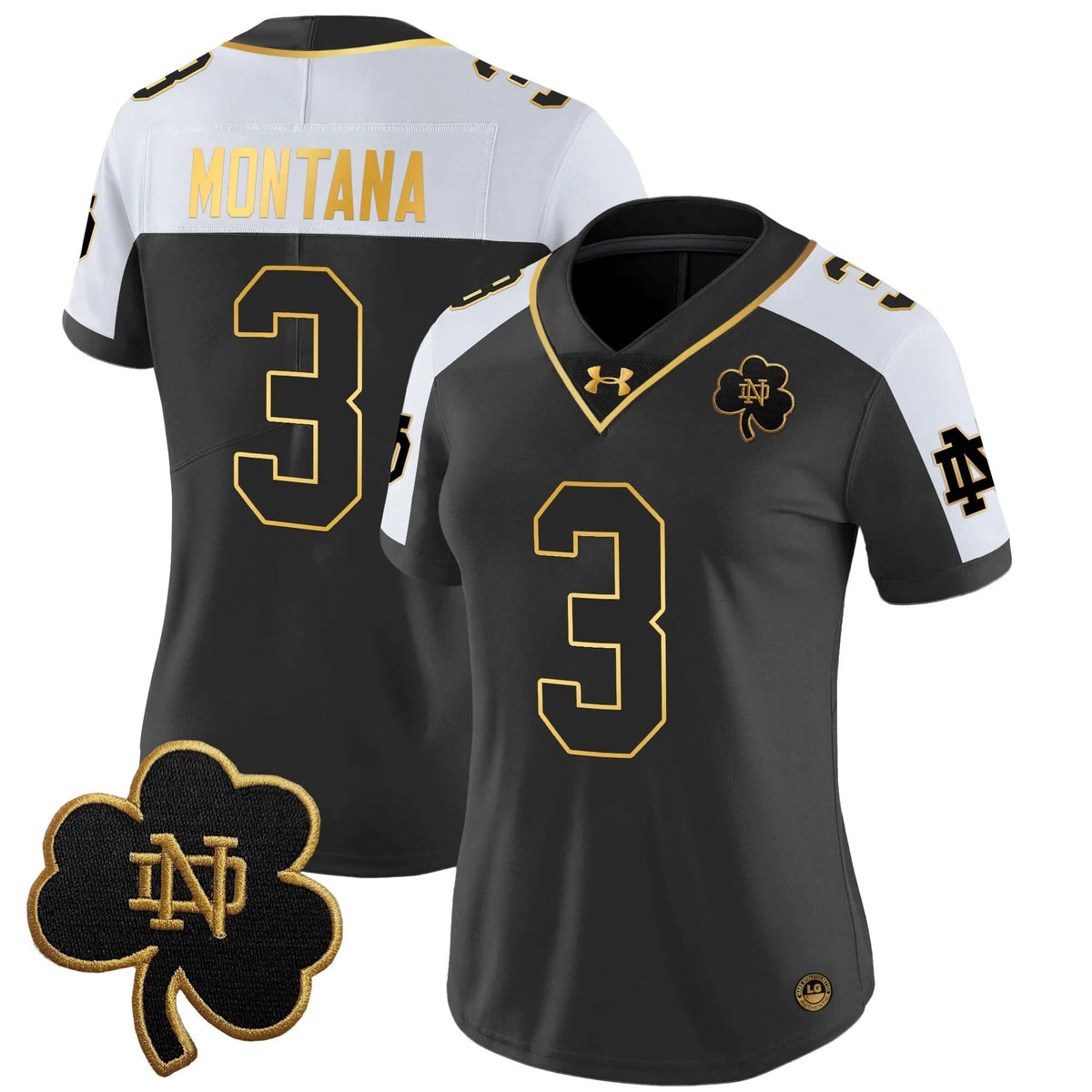 Personalized Women's NDFI 2026 Gold Vapor Limited Jersey - Stitched - Alternate / Joe Montana Stitched
