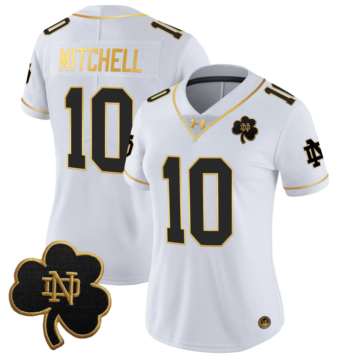 Personalized Women's NDFI 2026 Gold Vapor Limited Jersey - Stitched - White Gold / Kris Mitchell Stitched