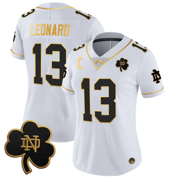 Personalized Women's NDFI 2026 Gold Vapor Limited Jersey - Stitched - White Gold / Riley Leonard Stitched