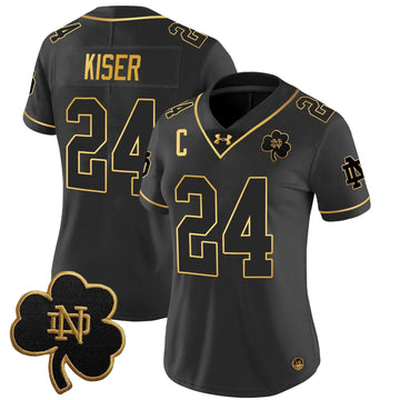 Personalized Women's NDFI 2026 Gold Vapor Limited Jersey - Stitched - Black Gold / Jack Kiser Stitched