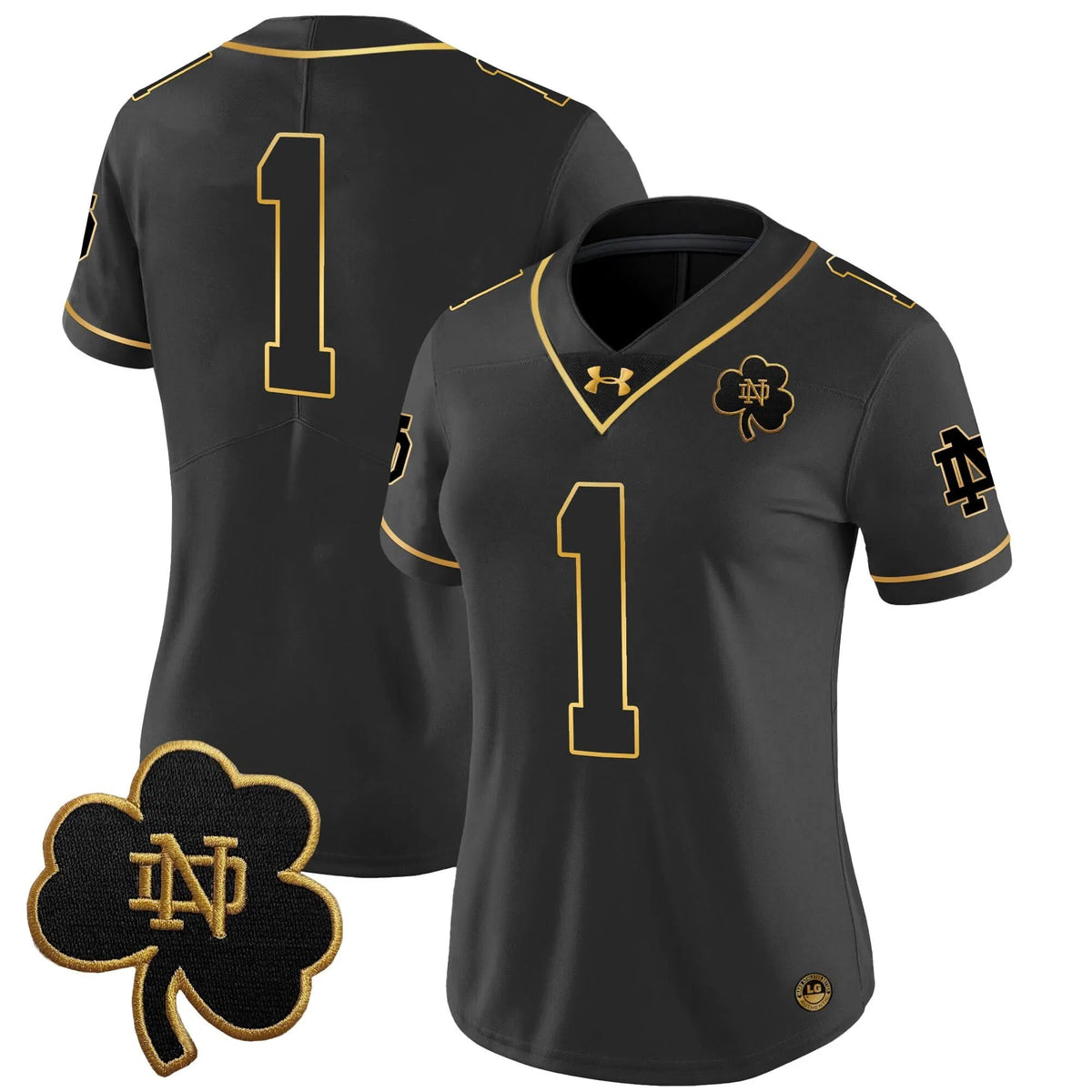 Personalized Women's NDFI 2026 Gold Vapor Limited Jersey - Stitched - Black Gold / #1 Team Stitched