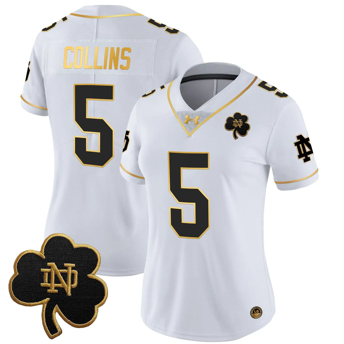 Personalized Women's NDFI 2026 Gold Vapor Limited Jersey - Stitched - White Gold / Beaux Collins Stitched