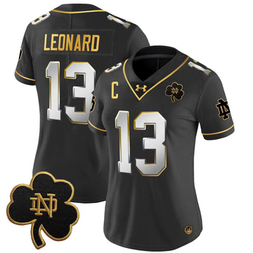 Personalized Women's NDFI 2026 Gold Vapor Limited Jersey - Stitched - Black Limited / Riley Leonard Stitched