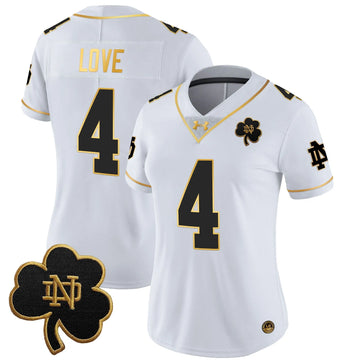 Personalized Women's NDFI 2026 Gold Vapor Limited Jersey - Stitched - White Gold / Jeremiyah Love Stitched