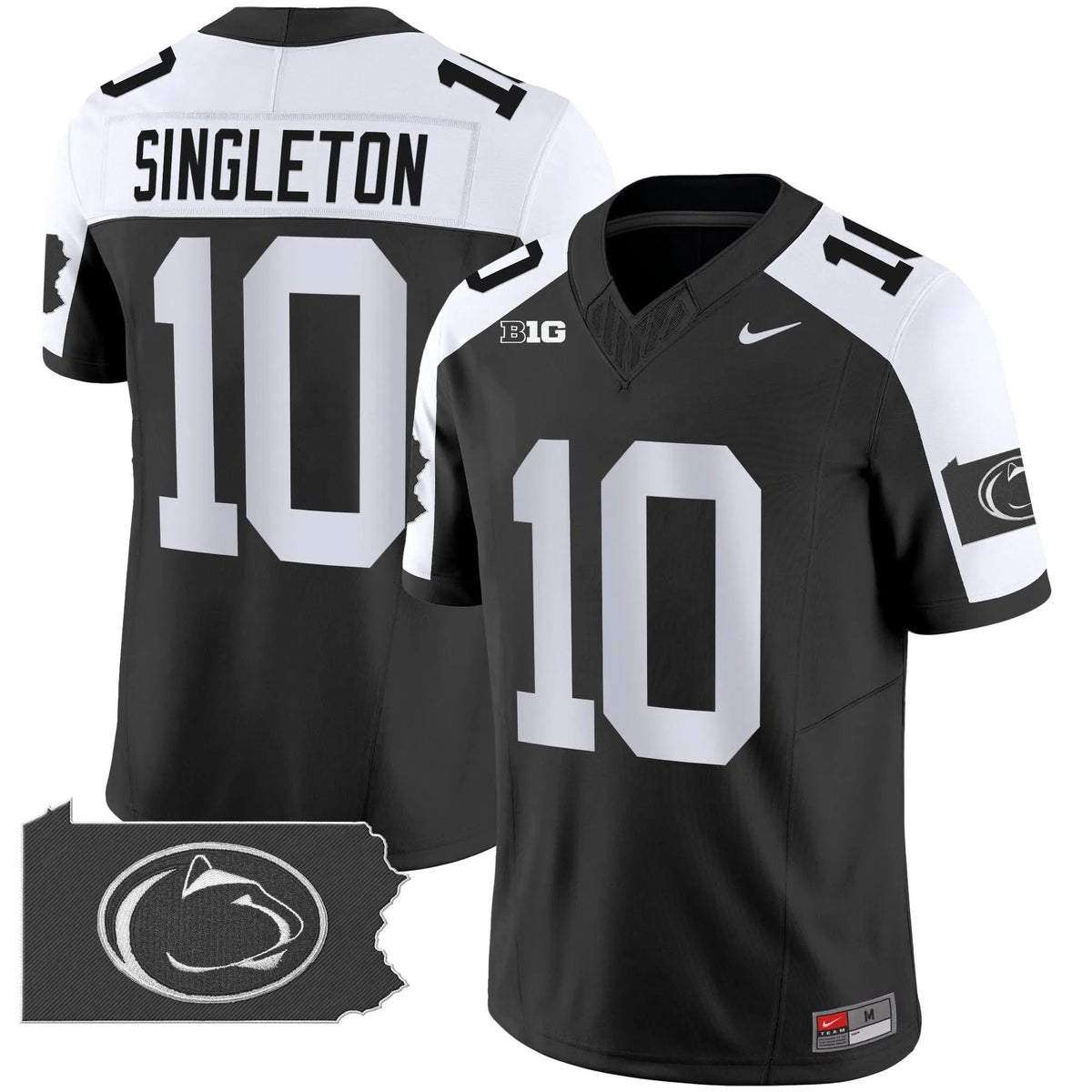 Personalized PSU 2026 Home Patch Vapor Limited Jersey - Black Alternate / Nicholas Singleton Stitched
