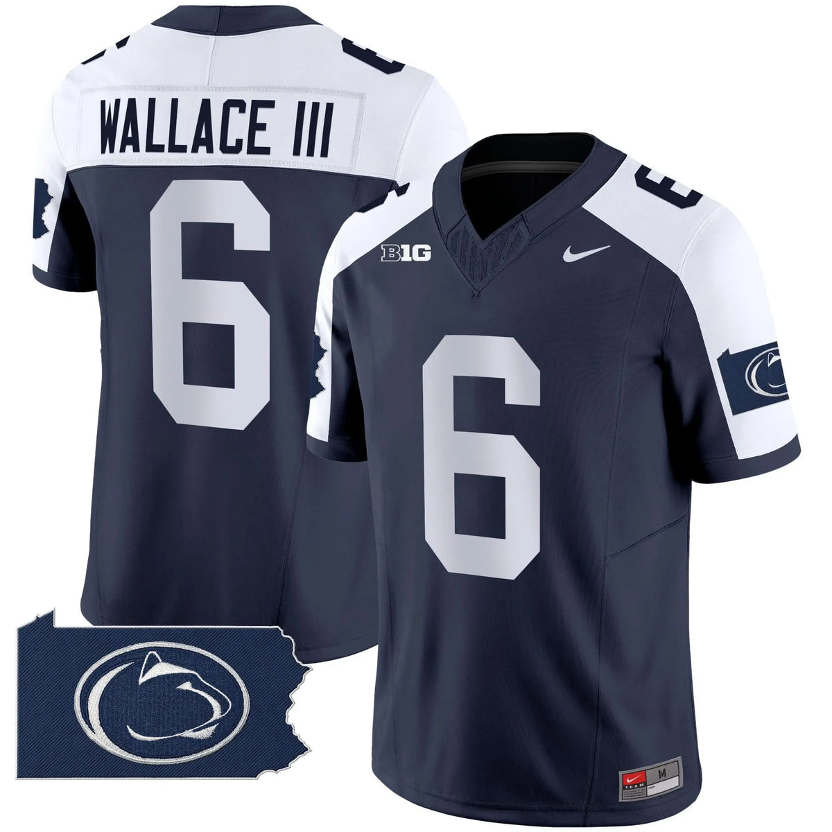 Personalized PSU 2026 Home Patch Vapor Limited Jersey - Navy Alternate / Harrison Wallace III Stitched