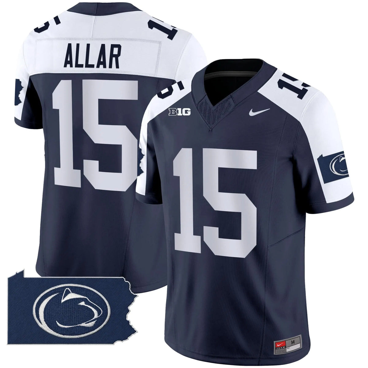 Personalized PSU 2026 Home Patch Vapor Limited Jersey - Navy Alternate / Drew Allar Stitched