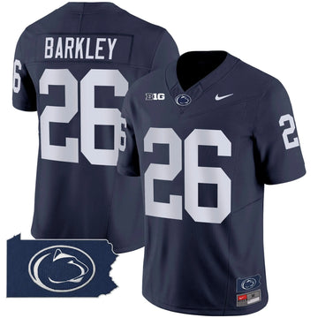 Personalized PSU 2026 Home Patch Vapor Limited Jersey - Navy / Saquon Barkley Stitched