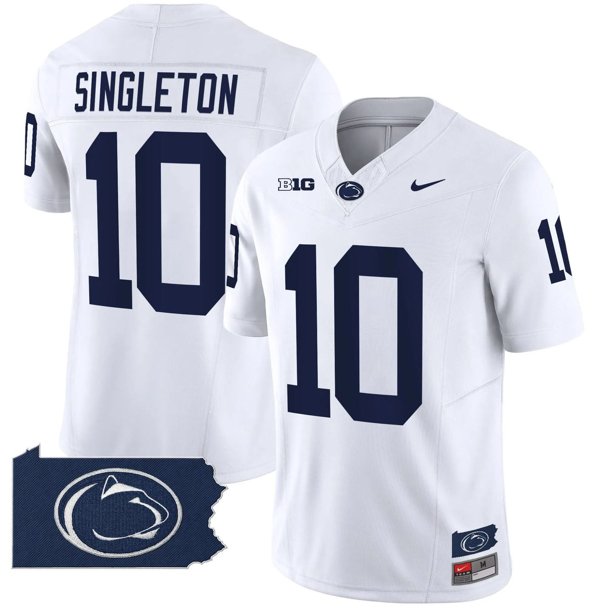 Personalized PSU 2026 Home Patch Vapor Limited Jersey - White / Nicholas Singleton Stitched