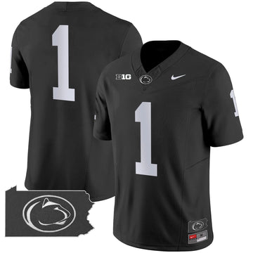 Personalized PSU 2026 Home Patch Vapor Limited Jersey - Black / #1 Team Stitched