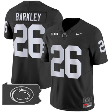 Personalized PSU 2026 Home Patch Vapor Limited Jersey - Black / Saquon Barkley Stitched