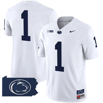 Personalized PSU 2026 Home Patch Vapor Limited Jersey - White / #1 Team Stitched