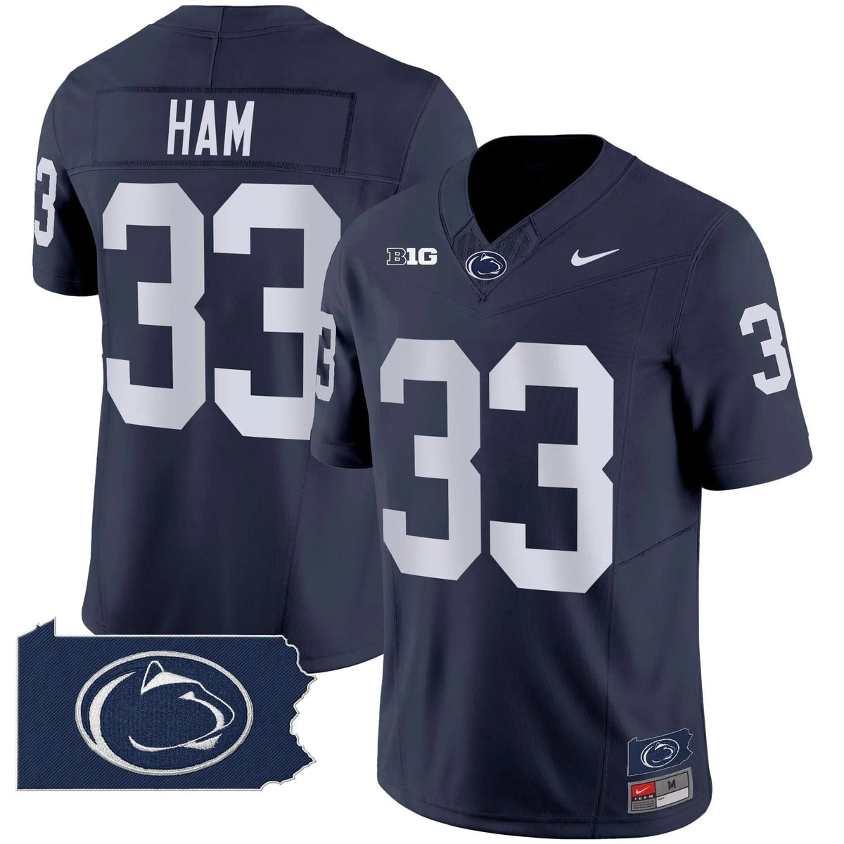 Personalized PSU 2026 Home Patch Vapor Limited Jersey - Navy / Jack Ham Stitched