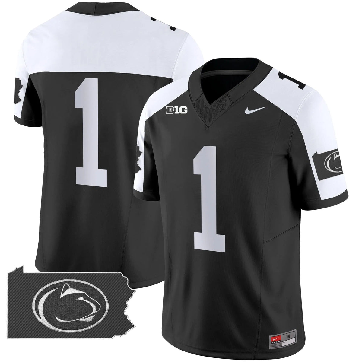 Personalized PSU 2026 Home Patch Vapor Limited Jersey - Black Alternate / #1 Team Stitched