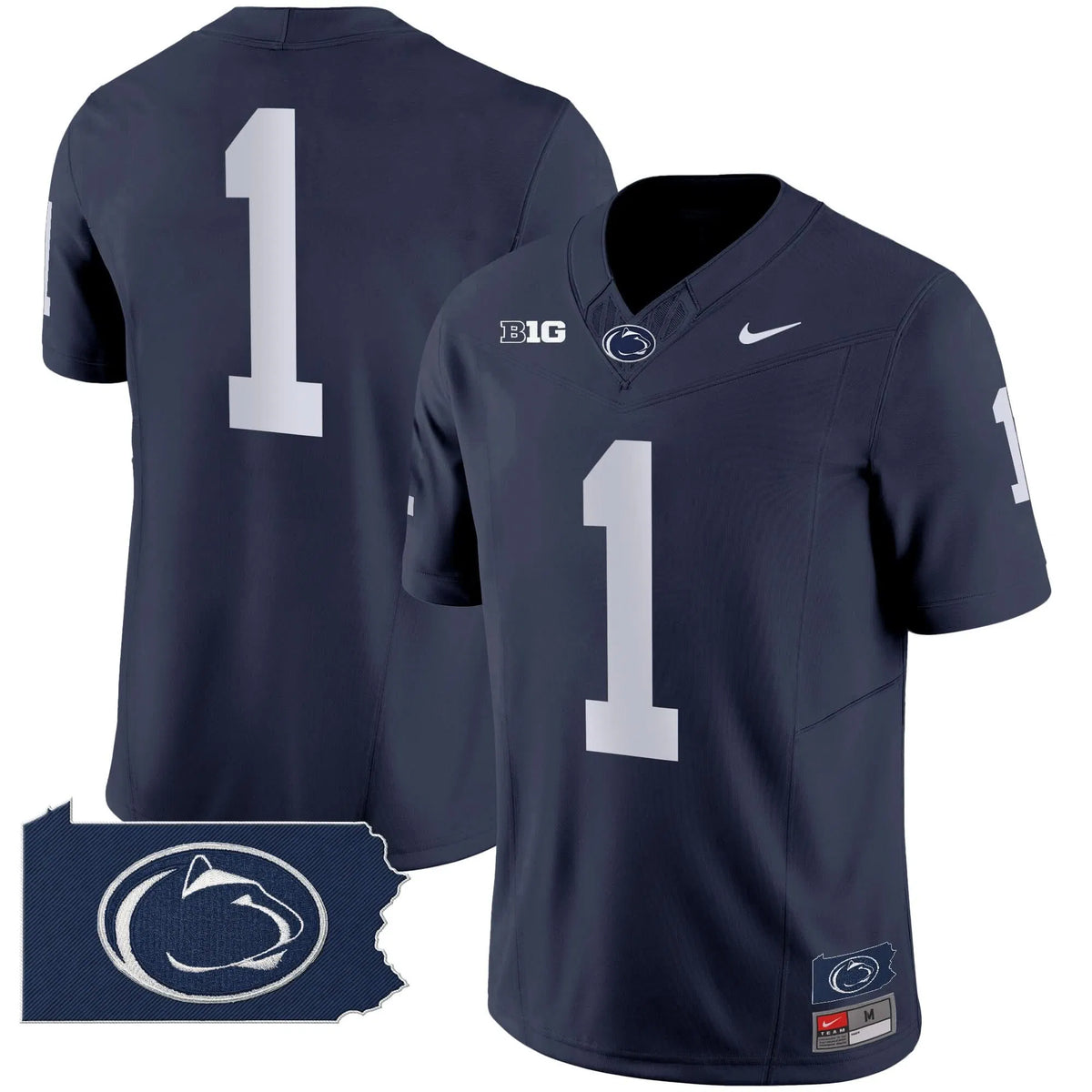 Personalized PSU 2026 Home Patch Vapor Limited Jersey - Navy / #1 Team Stitched