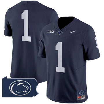 Personalized PSU 2026 Home Patch Vapor Limited Jersey - Navy / #1 Team Stitched