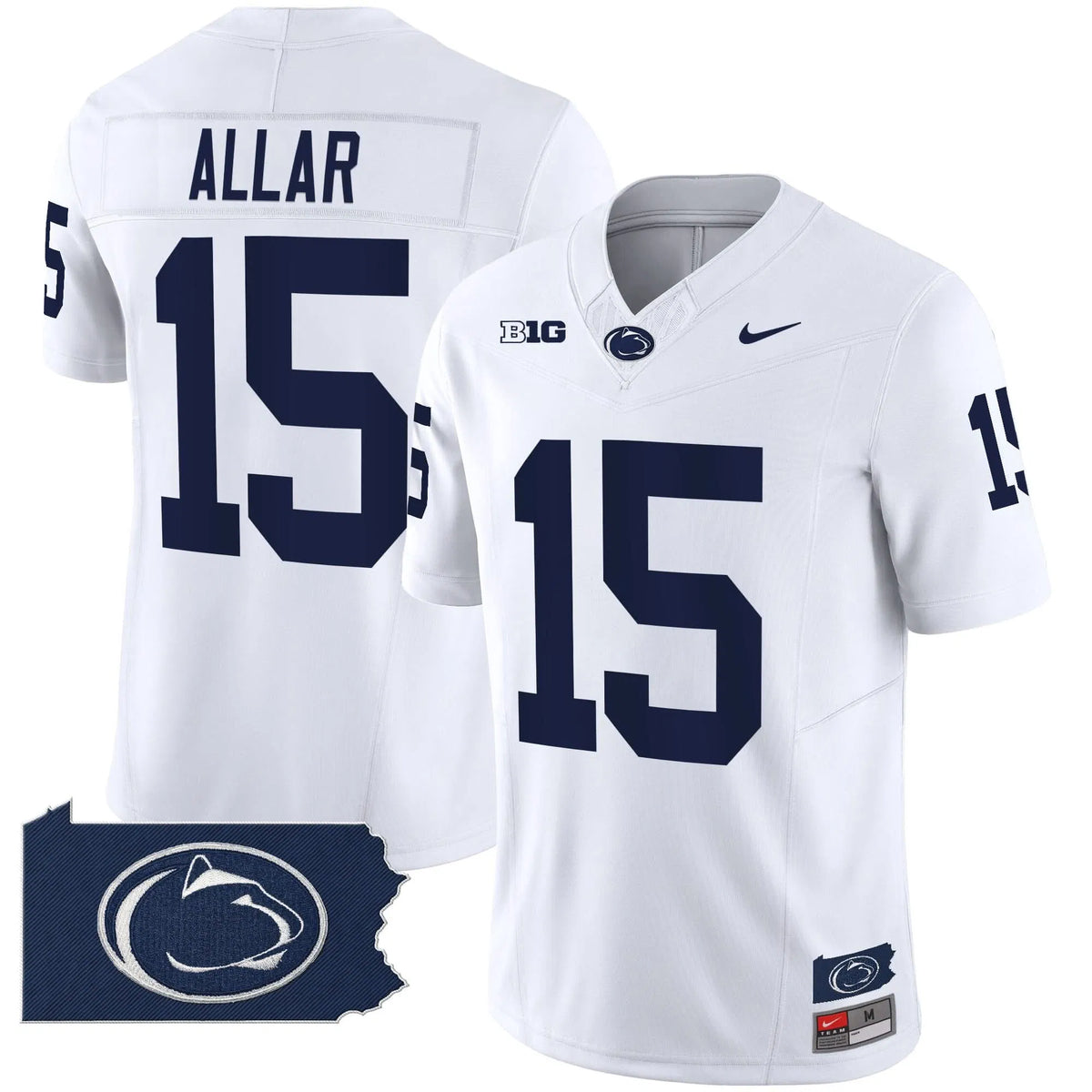 Personalized PSU 2026 Home Patch Vapor Limited Jersey - White / Drew Allar Stitched