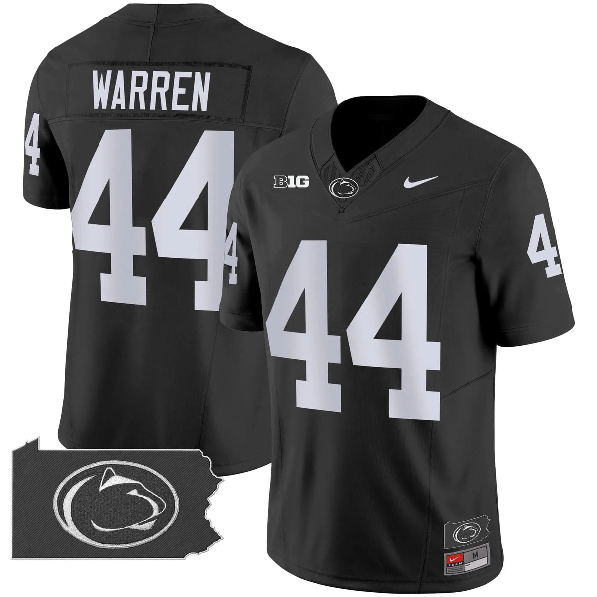 Personalized PSU 2026 Home Patch Vapor Limited Jersey - Black / Tyler Warren Stitched