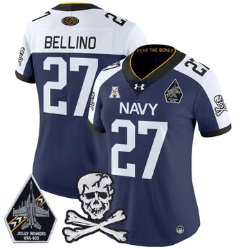 Personalized Women NM 2026 Vapor Limited Jersey - Stitched - Navy Alternate / Joe Bellino Stitched