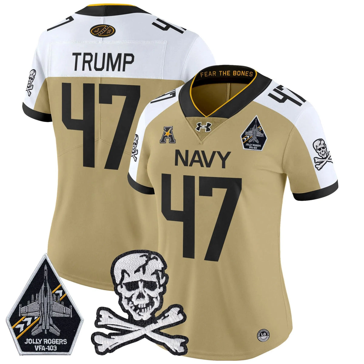 Personalized Women NM 2026 Vapor Limited Jersey - Stitched - Gold Alternate / Trump Stitched