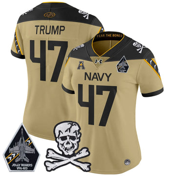 Personalized Women NM 2026 Vapor Limited Jersey - Stitched - Gold / Trump Stitched