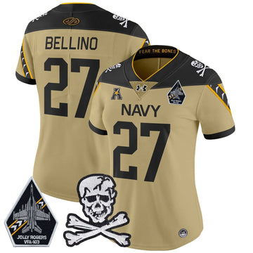 Personalized Women NM 2026 Vapor Limited Jersey - Stitched - Gold / Joe Bellino Stitched