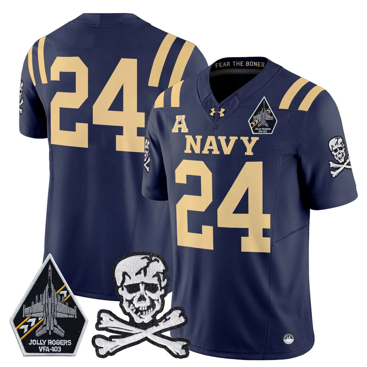 Personalized NM 2026 Vapor Limited Jersey V3 - Navy / #24 Midshipmen Stitched
