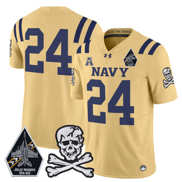 Personalized NM 2026 Vapor Limited Jersey V3 - Gold / #24 Midshipmen Stitched