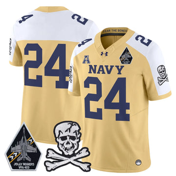 Personalized NM 2026 Vapor Limited Jersey V3 - Gold Altenate / #24 Midshipmen Stitched