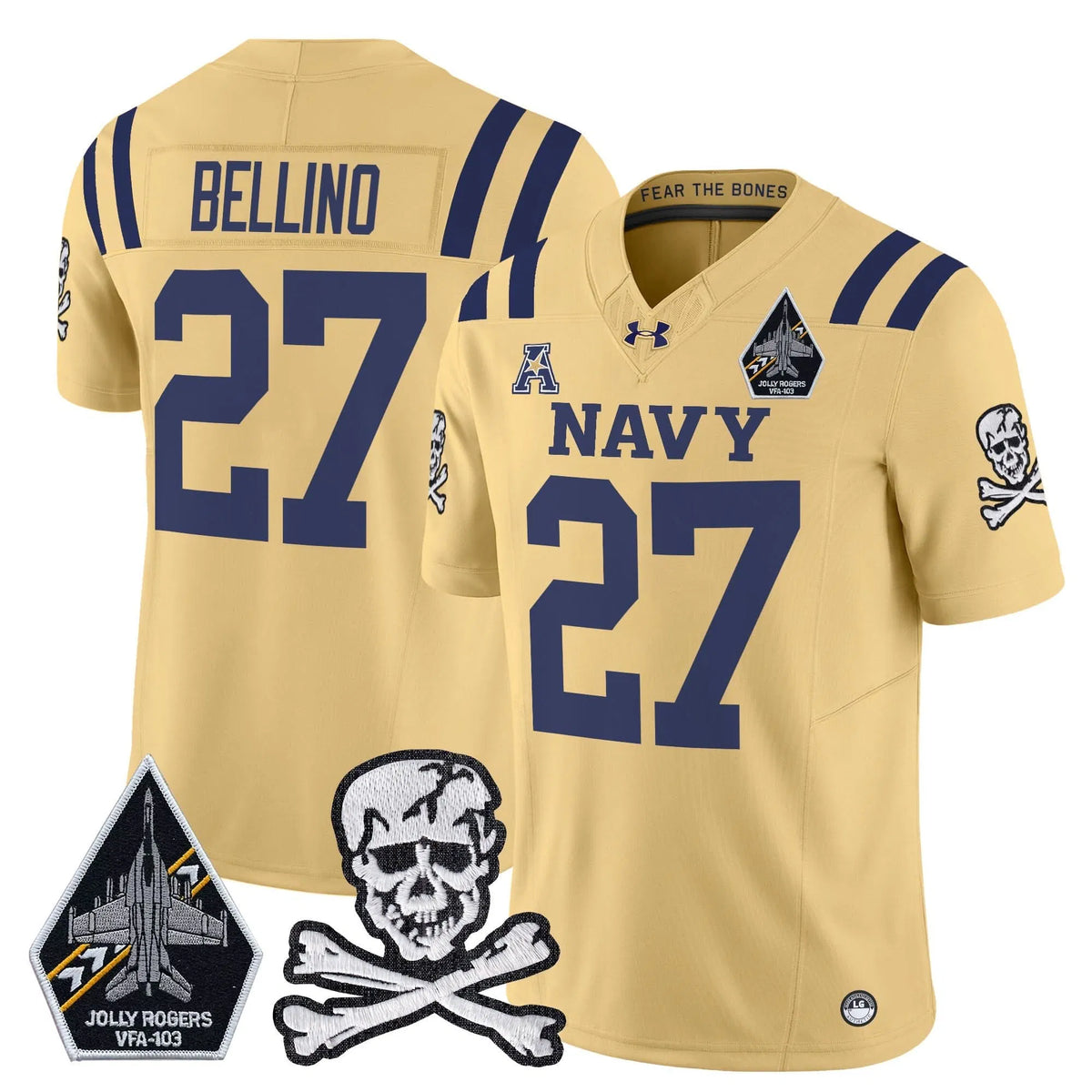 Personalized NM 2026 Vapor Limited Jersey V3 - Gold / Joe Bellino Stitched