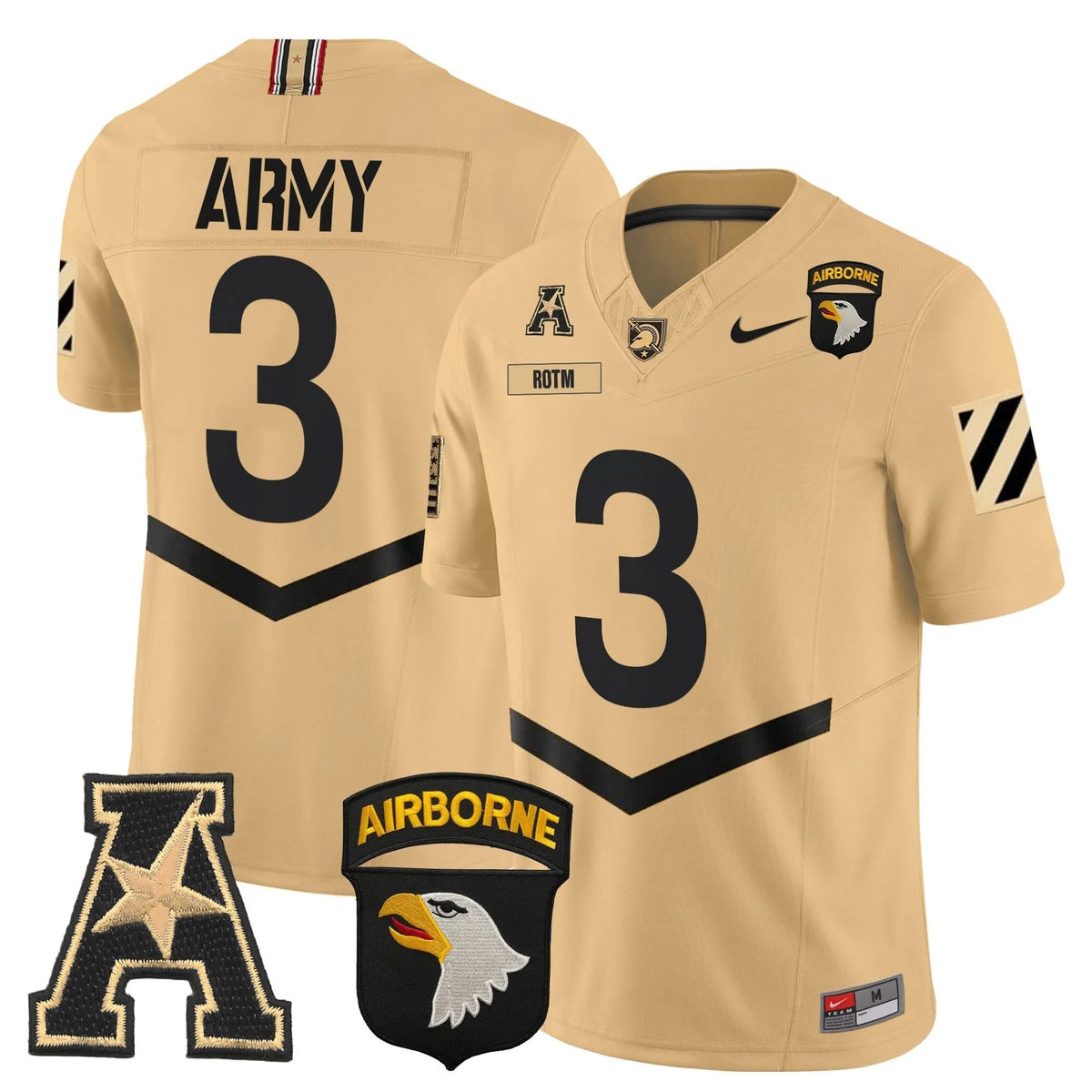 Personalized ABK 101st Airborne Division Patch 2026 Vapor Limited Jersey V3 - Tan / #3 ROTM Stitched
