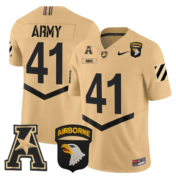 Personalized ABK 101st Airborne Division Patch 2026 Vapor Limited Jersey V3 - Tan / Glenn Davis Stitched