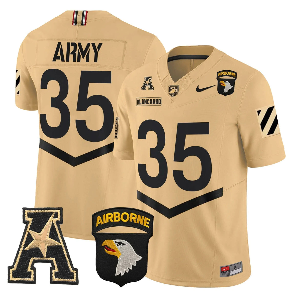 Personalized ABK 101st Airborne Division Patch 2026 Vapor Limited Jersey V3 - Tan / Doc Blanchard Stitched