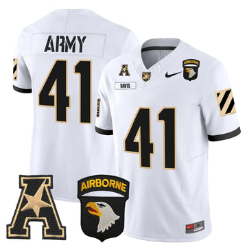 Personalized ABK 101st Airborne Division Patch 2026 Vapor Limited Jersey V3 - White / Glenn Davis Stitched