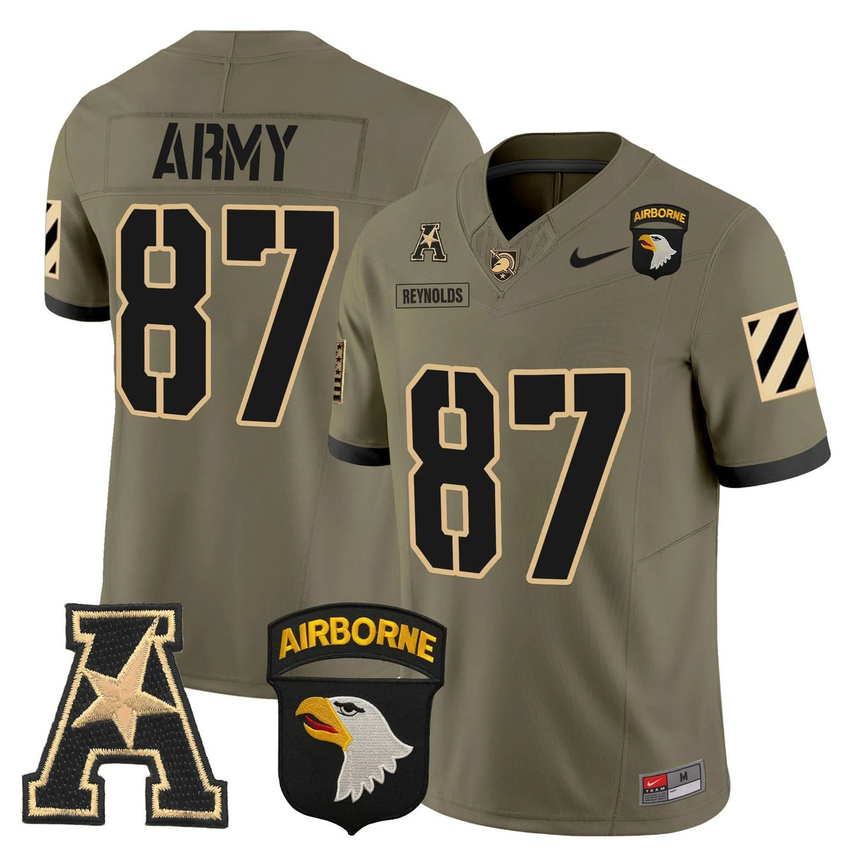 Personalized ABK 101st Airborne Division Patch 2026 Vapor Limited Jersey V3 - Olive / Casey Reynolds Stitched