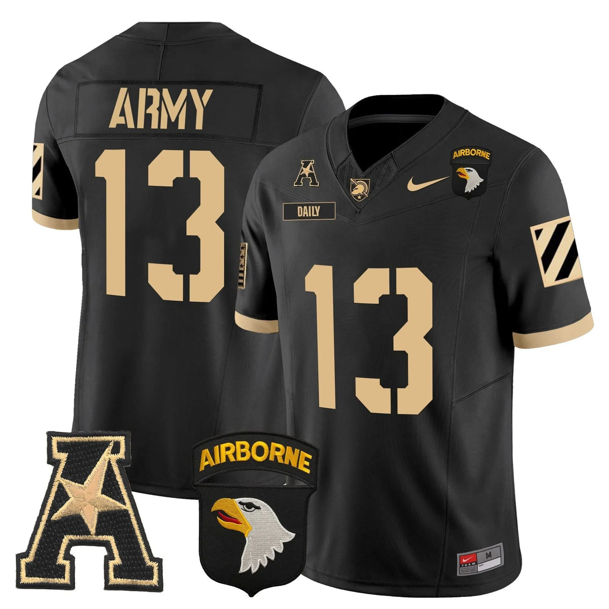 Personalized ABK 101st Airborne Division Patch 2026 Vapor Limited Jersey V3 - Black / Bryson Daily Stitched