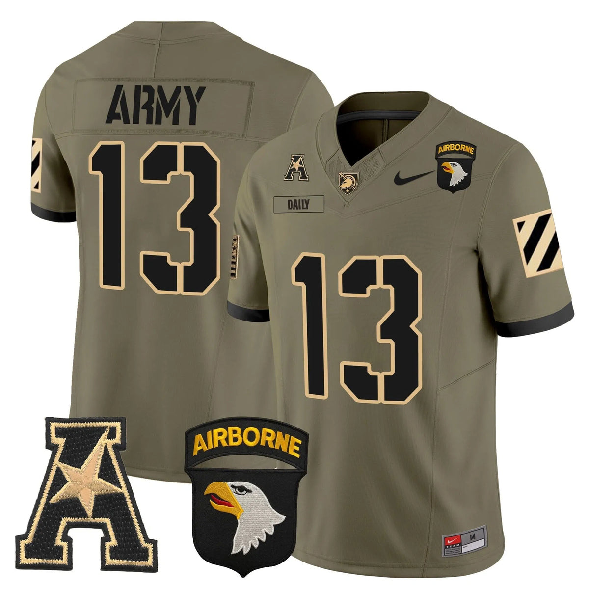 Personalized ABK 101st Airborne Division Patch 2026 Vapor Limited Jersey V3 - Olive / Bryson Daily Stitched