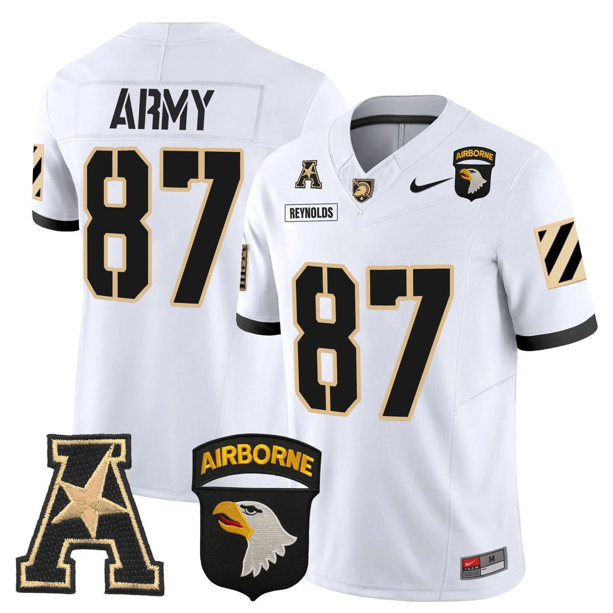 Personalized ABK 101st Airborne Division Patch 2026 Vapor Limited Jersey V3 - White / Casey Reynolds Stitched