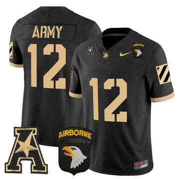 Personalized ABK 101st Airborne Division Patch 2026 Vapor Limited Jersey V3 - Black / #12th Man Stitched