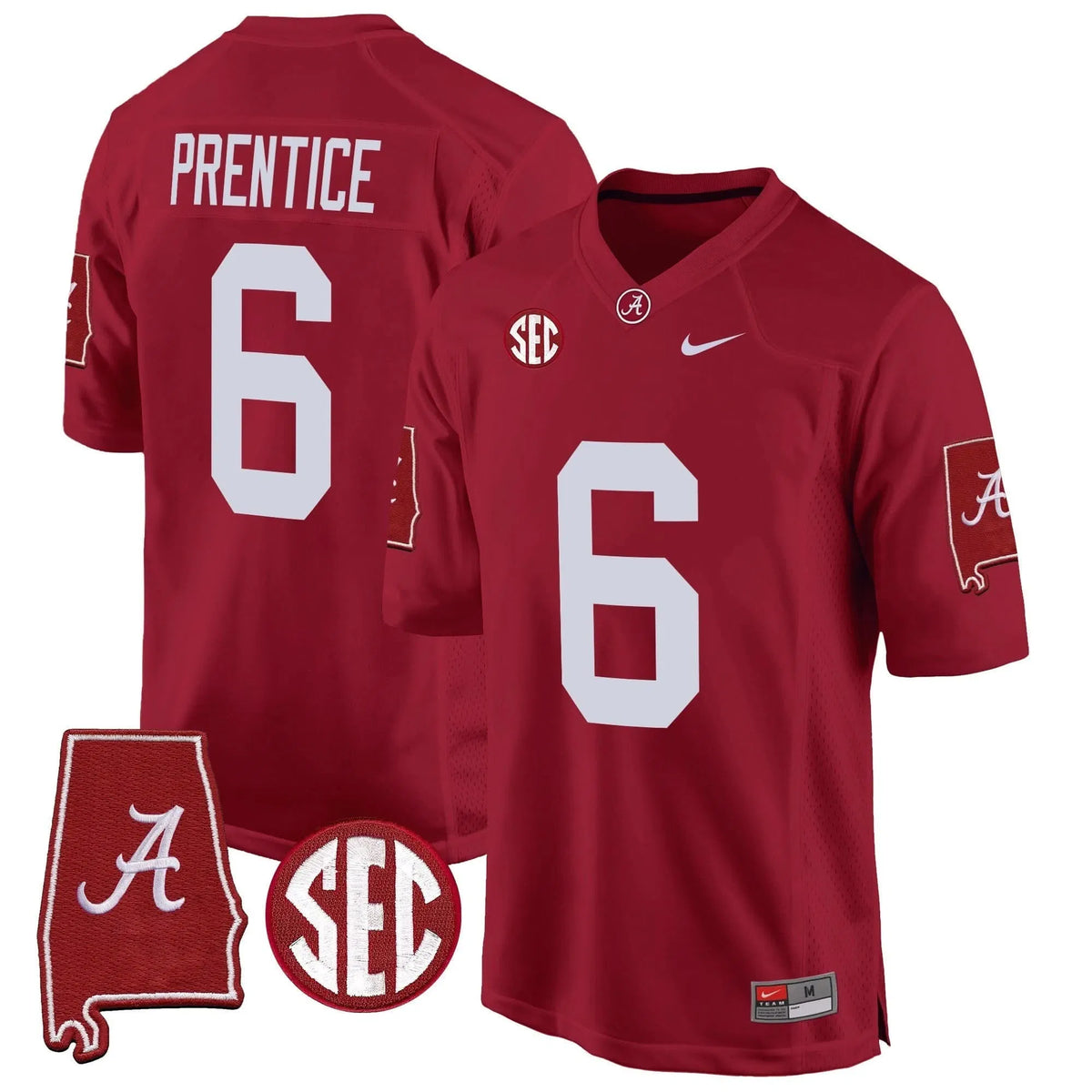 Personalized ACT 2026 Alabama Map Patch Game Jersey - Crimson / Kobe Prentice Stitched