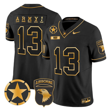 Personalized ABK 101st Airborne Division Patch 2026 Gold Vapor Limited Jersey - Black Gold / Bryson Daily Stitched