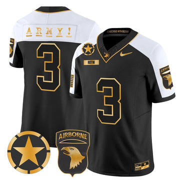 Personalized ABK 101st Airborne Division Patch 2026 Gold Vapor Limited Jersey - Alternate / #3 ROTM Stitched