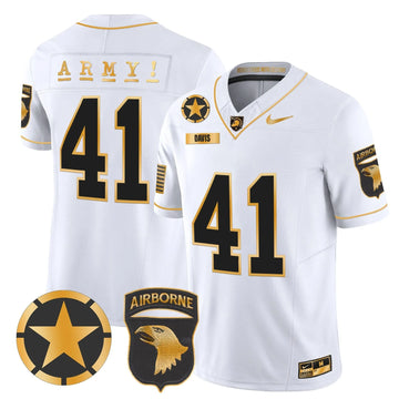 Personalized ABK 101st Airborne Division Patch 2026 Gold Vapor Limited Jersey - White Gold / Glenn Davis Stitched
