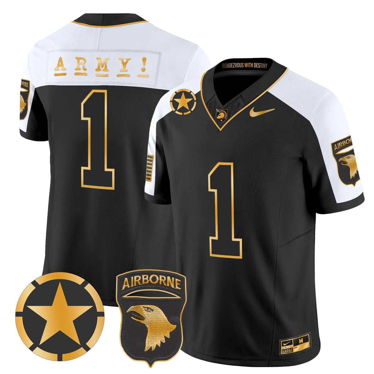 Personalized ABK 101st Airborne Division Patch 2026 Gold Vapor Limited Jersey - Alternate / #1 Team Stitched