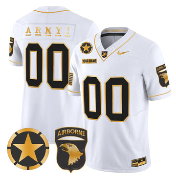 Personalized ABK 101st Airborne Division Patch 2026 Gold Vapor Limited Custom Jersey - White Gold Stitched