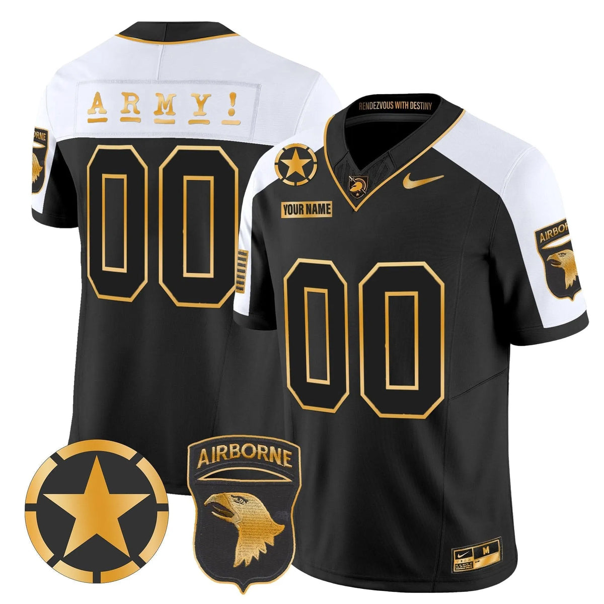 Personalized ABK 101st Airborne Division Patch 2026 Gold Vapor Limited Custom Jersey - Alternate Stitched