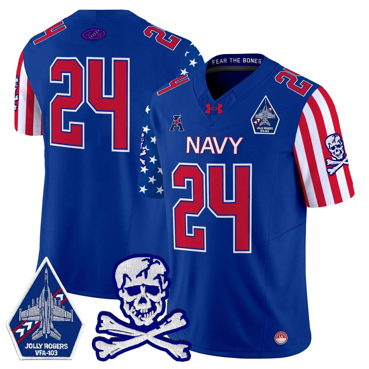 Personalized NM 2026 American Style Vapor Limited Jersey - Royal / #24 Midshipmen Stitched