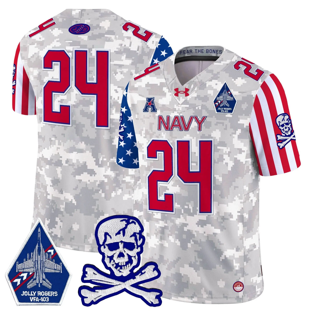 Personalized NM 2026 American Style Vapor Limited Jersey - Arctic Camo / #24 Midshipmen Stitched